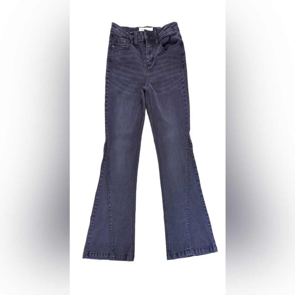 Banjara Super Flare Bell Bottom Jeans, Size 3/25 Cotton Rayon Blend Dark Blue